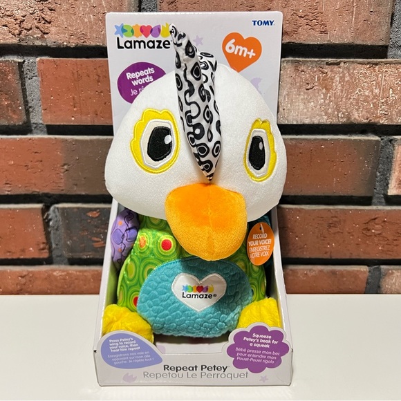 New Lamaze Repeat Petey Repeats Words, Record Your Voice Parrot Plush Tomy - Picture 1 of 10